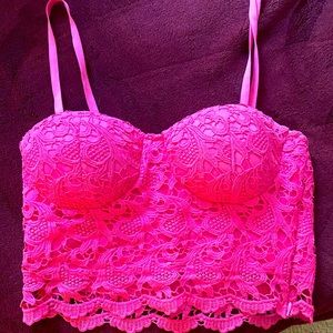 Pink bustier top